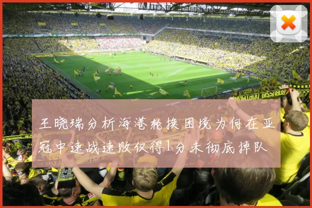 王晓瑞分析海港轮换困境为何在亚冠中速战速败仅得1分未彻底掉队